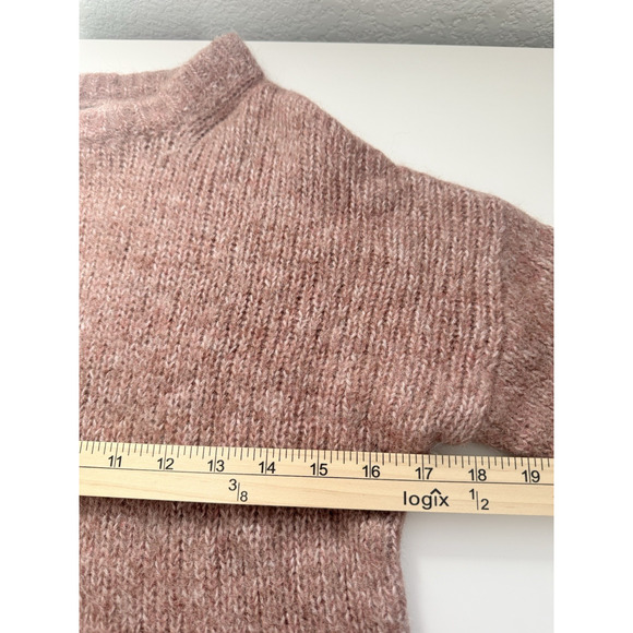 Rachel Zoe Alpaca Wool Blend Sweater Women’s Small Pink Rose Fuzzy Knit Pullover - Picture 6 of 12